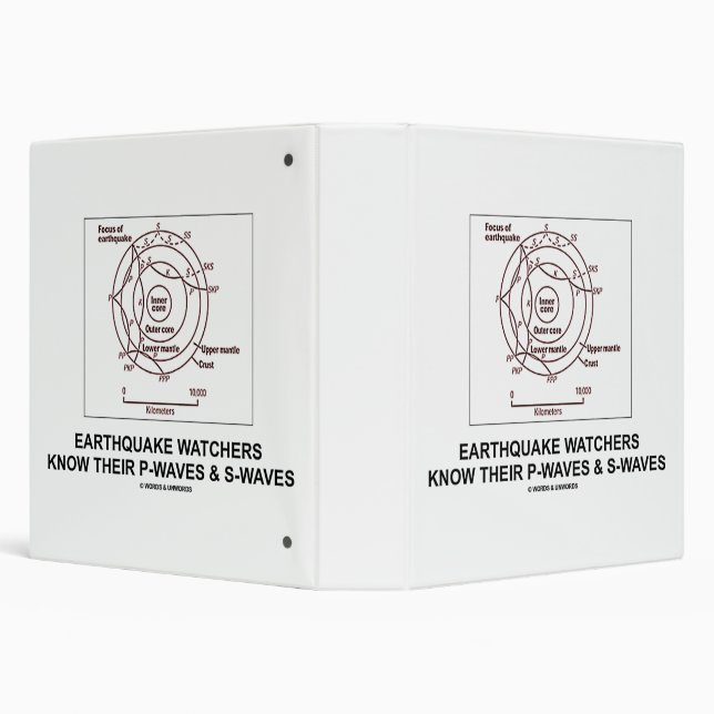 Earthquake Watchers Know Their P-Waves S-Waves 3 Ring Binder (Background)