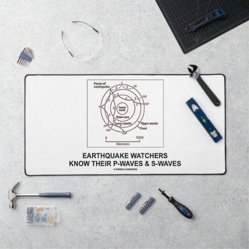 Earthquake Watchers Know Their P_Waves S_Waves Desk Mat