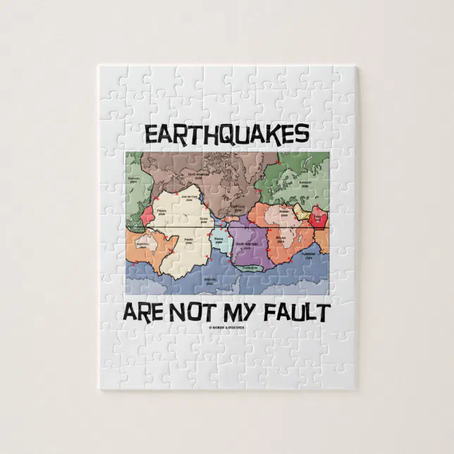 Earthquakes Are Not My Fault (Plate Tectonics) Jigsaw Puzzle Zazzle