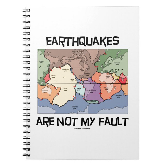 Earthquakes Are Not My Fault (Plate Tectonics) Notebook (Front)