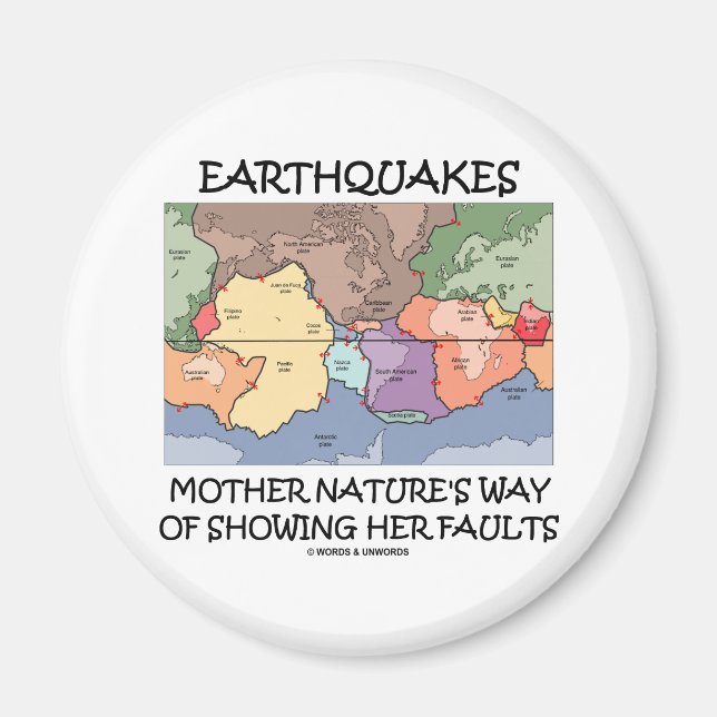 Earthquakes Mother Nature's Way Showing Faults Magnet (Front)