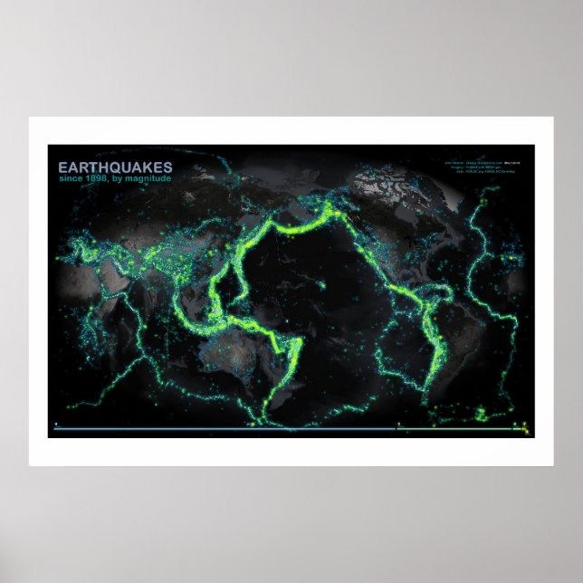 Earthquakes Since 1898 Poster (Front)