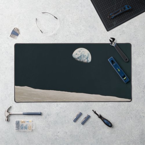 Earthrise A Tranquil View from the Moon Desk Mat