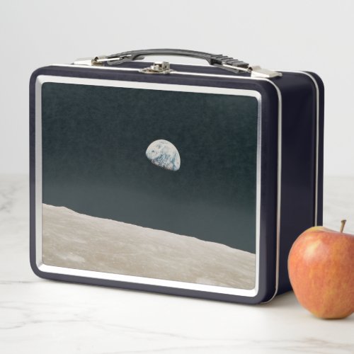 Earthrise A Tranquil View from the Moon Metal Lunch Box