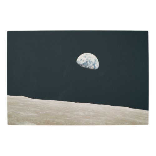 Earthrise A Tranquil View from the Moon Metal Print