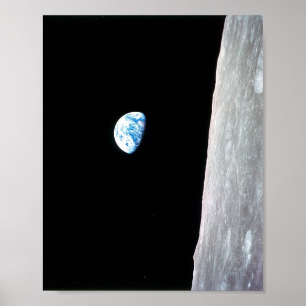 aarde komt boven de horizon van de maan op, Apollo 11 Poster