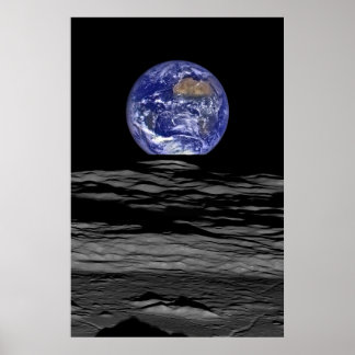 Earthrise From The Farside Of The Moon Poster