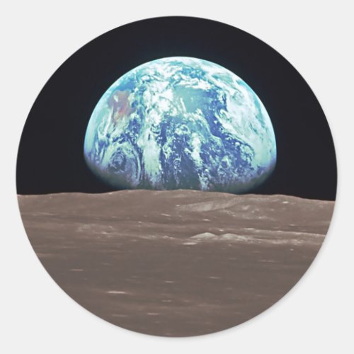 Earthrise from the Moon Classic Round Sticker