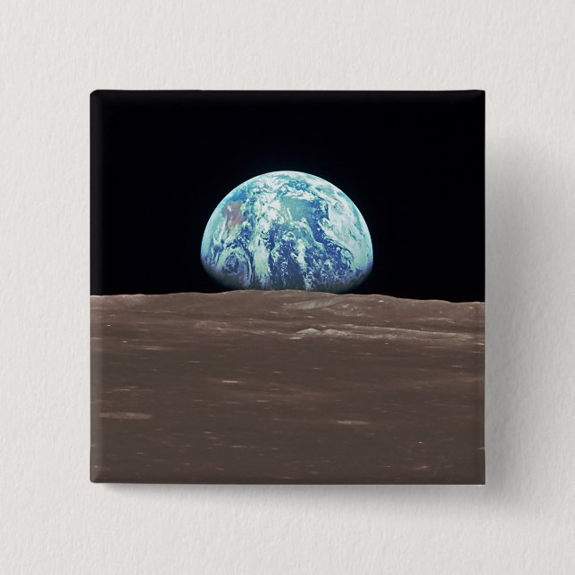 Earthrise from the Moon Pinback Button (Front)