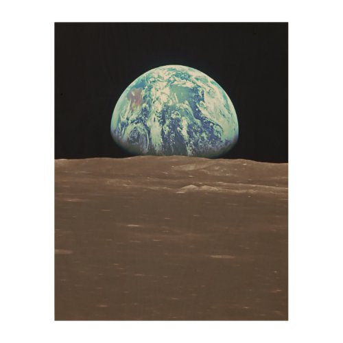 Earthrise from the Moon Wood Wall Decor