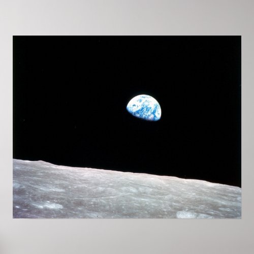 Earthrise over the Moon Poster