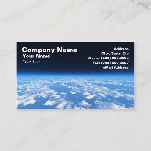 Earth's Atmosphere from Outer Space Business Card Template