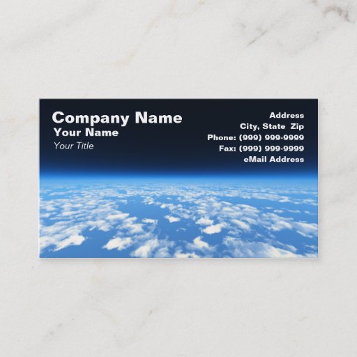 Customizable Earth's Atmosphere from Outer Space Business Card Template