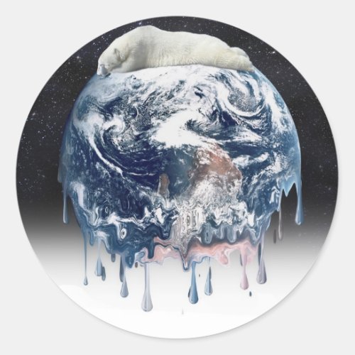 Earths Bear Hug Classic Round Sticker