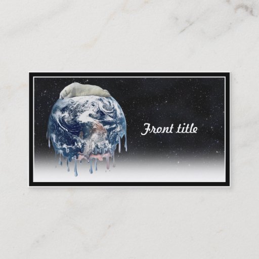 Customizable Earth's Bear Hug (w/Half Universe Background) Business Card Template