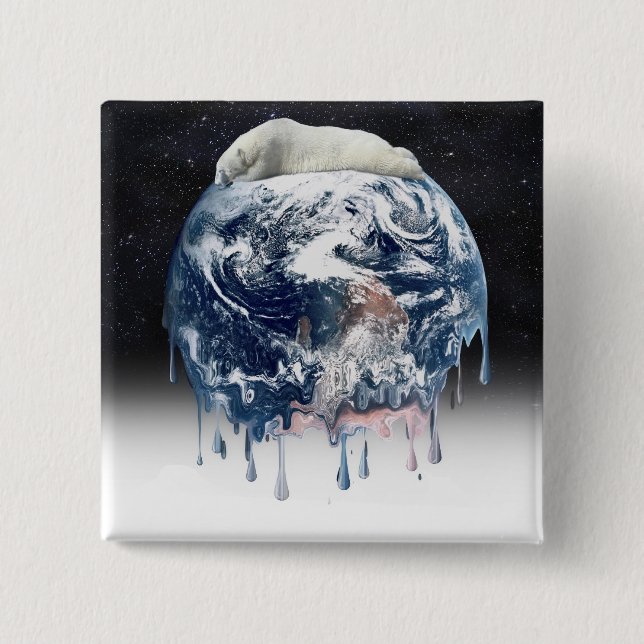 Earth's Bear Hug (w/Half Universe Background) Button (Front)