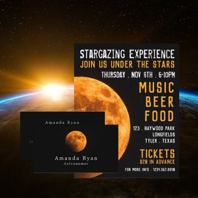 Earth's Blood Moon, Astronomy Business Card (Creator Uploaded)