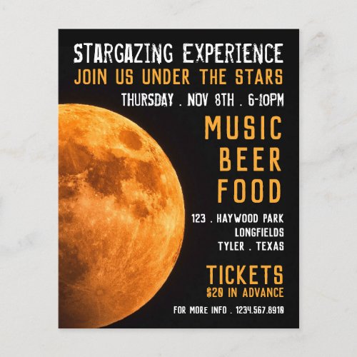 Earths Blood Moon Planetarium Event Advertising Flyer