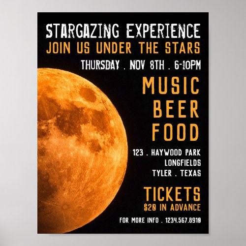 Earths Blood Moon Planetarium Event Advertising Poster