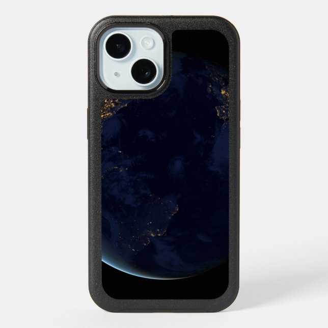 Earth's City Lights At Night iPhone 15 Case (Back)