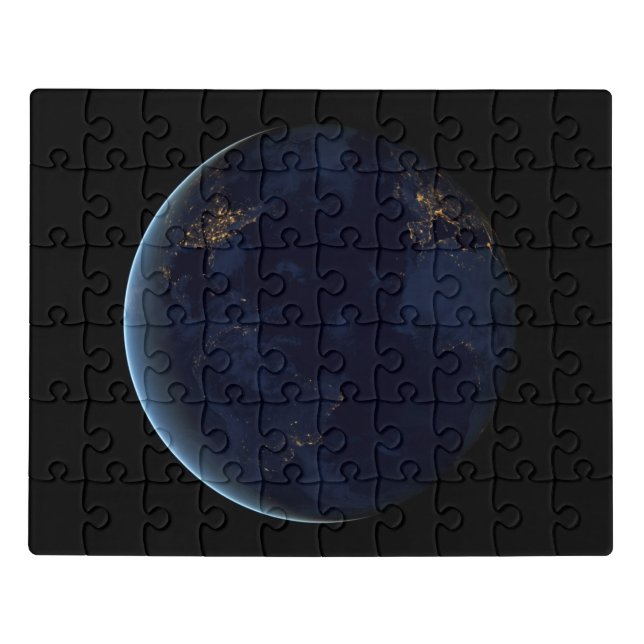 Earth's City Lights At Night Jigsaw Puzzle (Puzzle Horizontal)