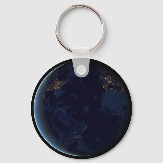 Earth's City Lights At Night Keychain (Front)