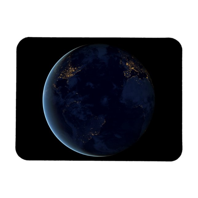 Earth's City Lights At Night Magnet (Horizontal)
