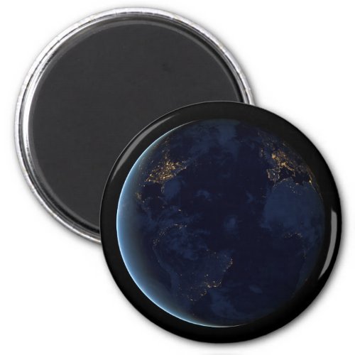 Earths City Lights At Night Magnet