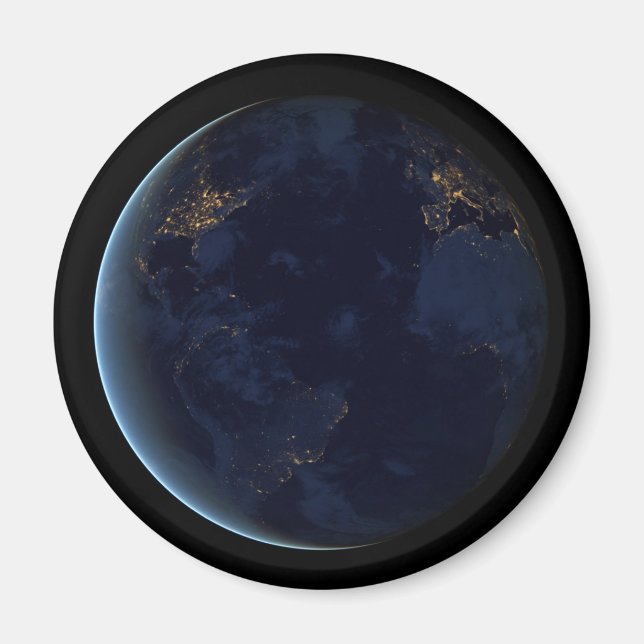 Earth's City Lights At Night Magnet (Front)