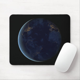 Earth's City Lights At Night Mouse Pad