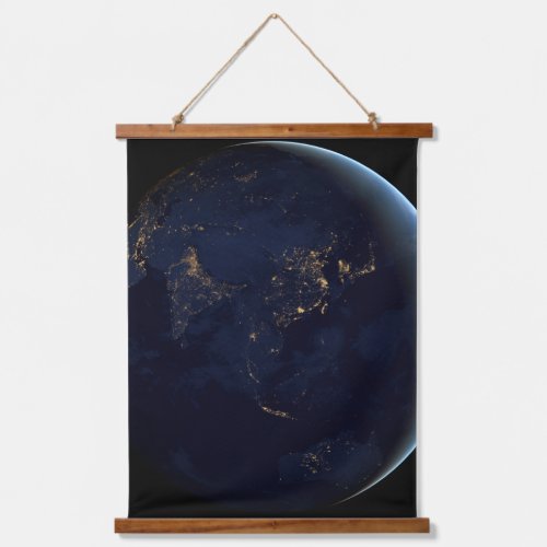 Earths City Lights At Night On Asia And Australia Hanging Tapestry