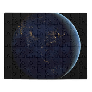 Earth's City Lights At Night On Asia And Australia Jigsaw Puzzle