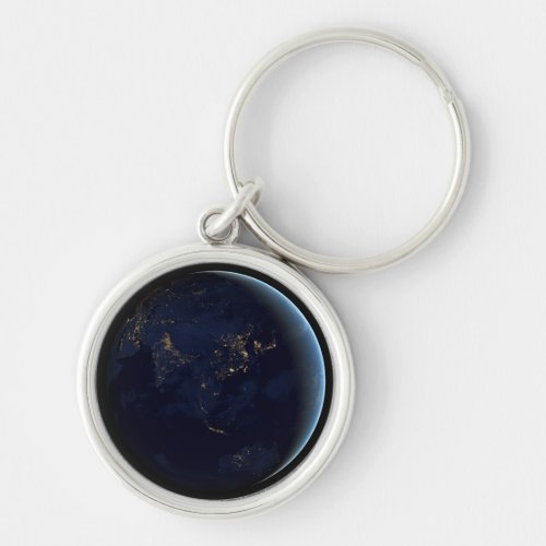 Earths City Lights At Night On Asia And Australia Keychain