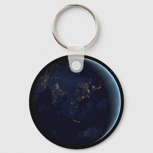 Earth's City Lights At Night On Asia And Australia Keychain