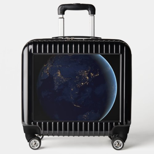 Earths City Lights At Night On Asia And Australia Luggage