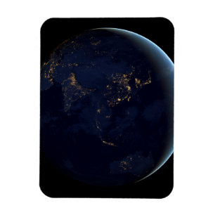 Earth's City Lights At Night On Asia And Australia Magnet