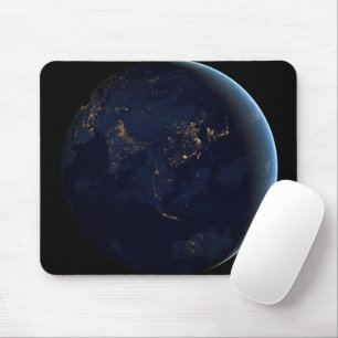Earth's City Lights At Night On Asia And Australia Mouse Pad