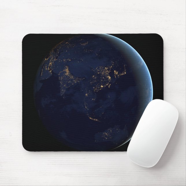 Earth's City Lights At Night On Asia And Australia Mouse Pad (With Mouse)