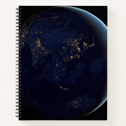 Earths City Lights At Night On Asia And Australia Notebook