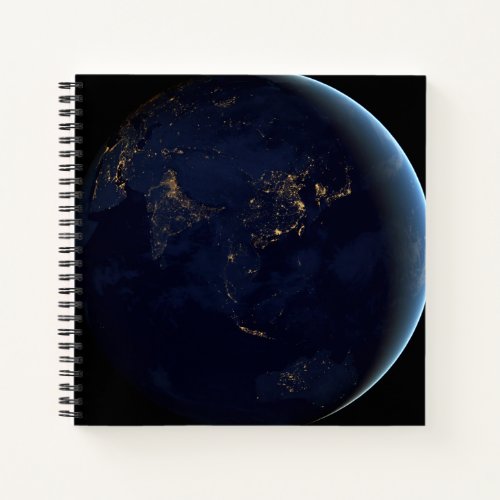 Earths City Lights At Night On Asia And Australia Notebook