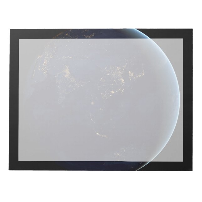 Earth's City Lights At Night On Asia And Australia Notepad (Front)