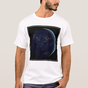 Earth's City Lights At Night On Asia And Australia T-Shirt