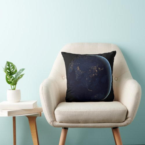 Earths City Lights At Night On Asia And Australia Throw Pillow