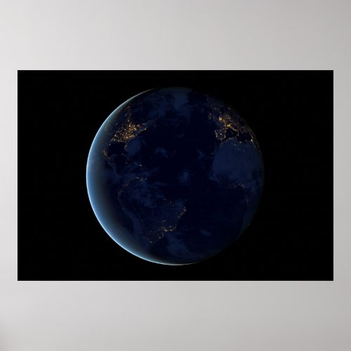 Earths City Lights At Night Poster