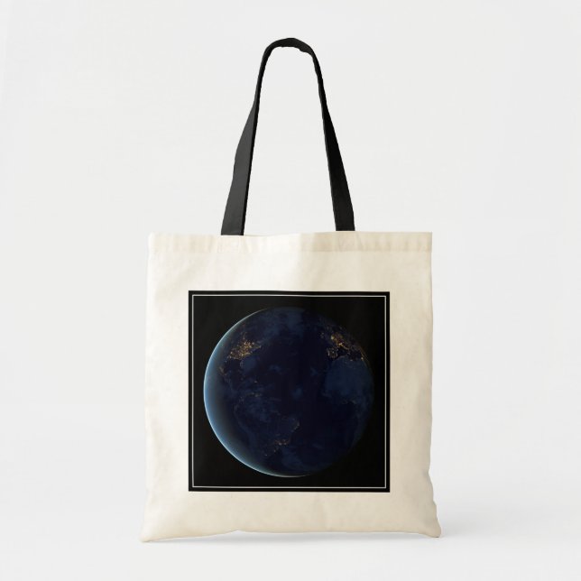 Earth's City Lights At Night Tote Bag (Front)