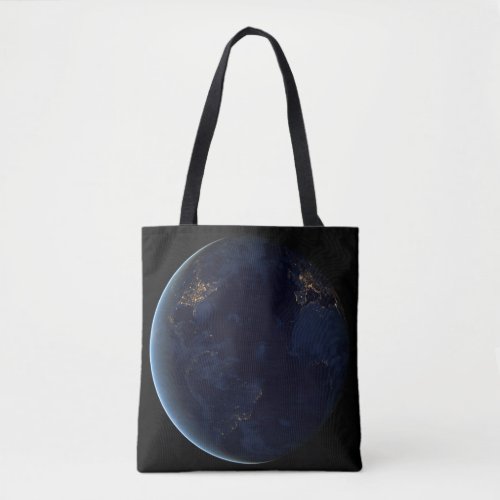 Earths City Lights At Night Tote Bag