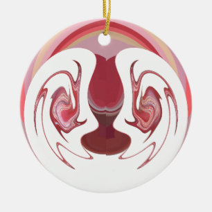 Earth's Embers: Textured Tapestry of Africa Ceramic Ornament