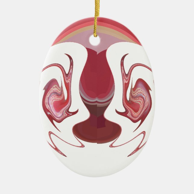 Earth's Embers: Textured Tapestry of Africa Ceramic Ornament (Front)