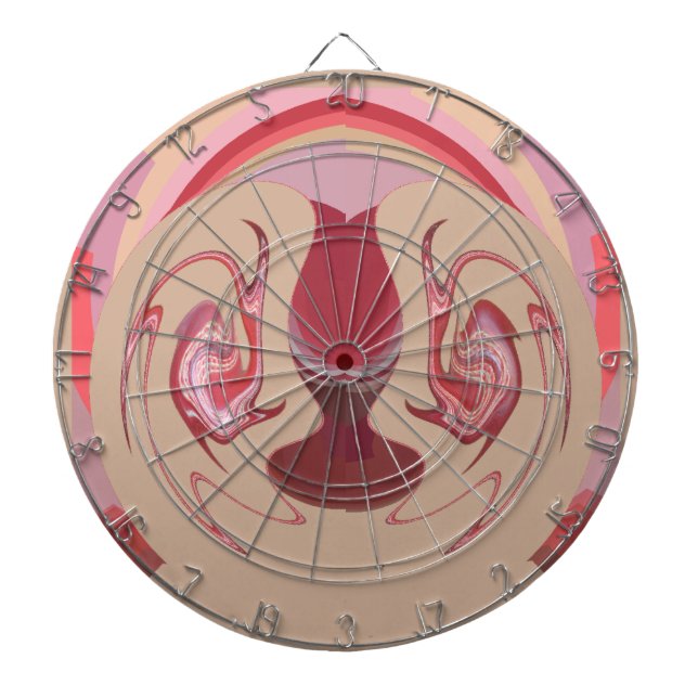 Earth's Embers: Textured Tapestry of Africa Dartboard With Darts (Front)