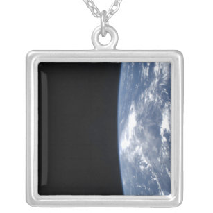 Earth's horizon and the blackness of space 2 silver plated necklace
